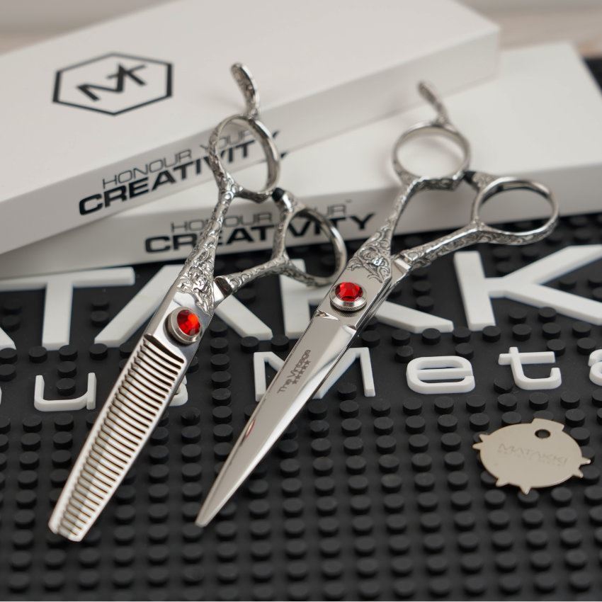 Matakki Vintage Scissor &amp; Thinner Set (Ruby)
