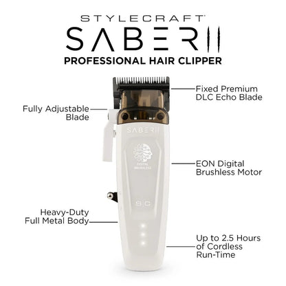 StyleCraft Saber 2.0 Clipper - White